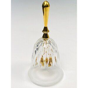 VTG 6.5" GERITY 24% Cut Lead Crystal BELL 24 Karat Gold EP 40th Anniversary EUC